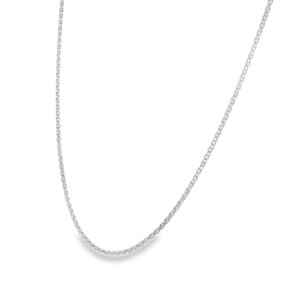 18ct White Gold Fine Spiga Chain - 18" - 5.6g