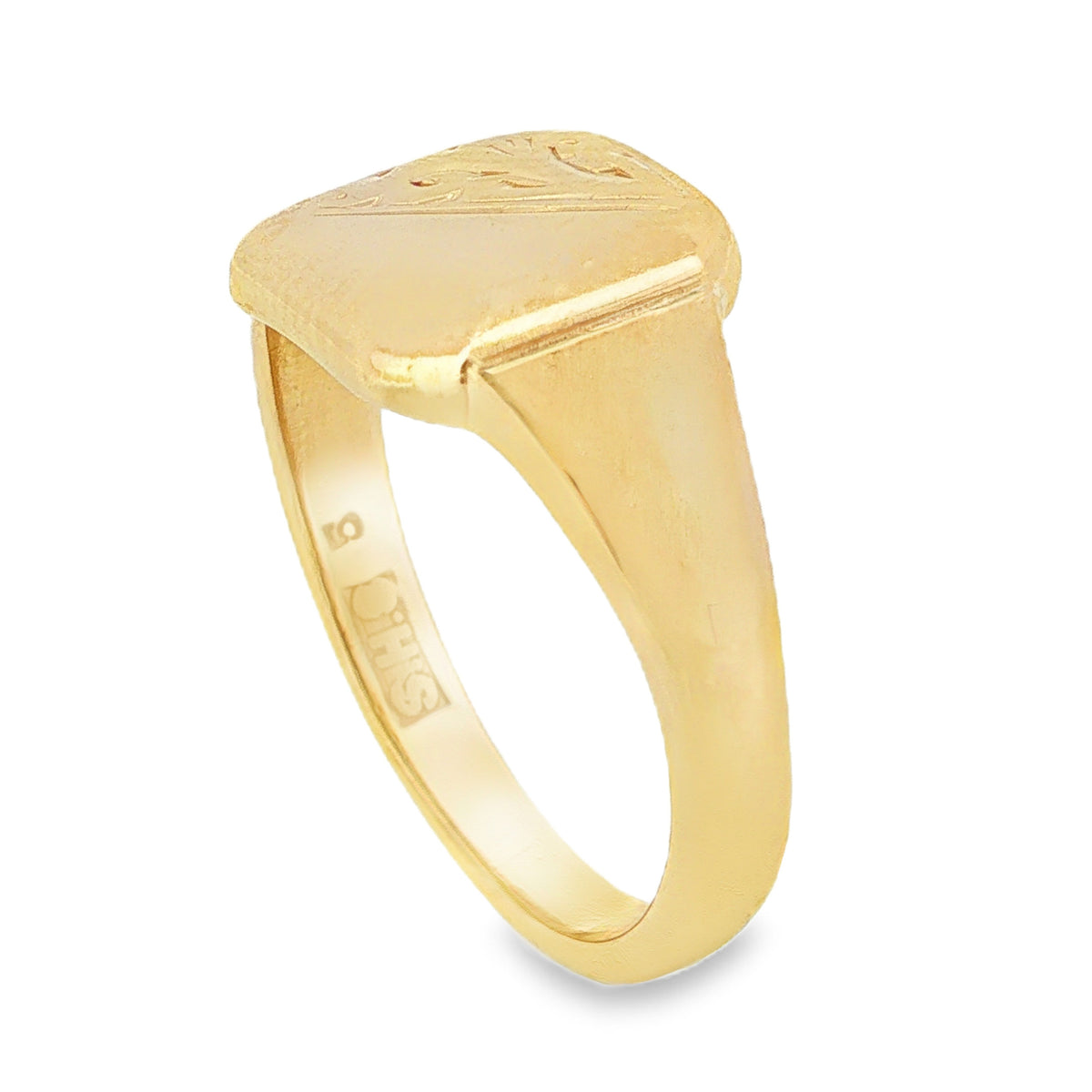 9ct Yellow Gold Square Signet Ring 3.7g