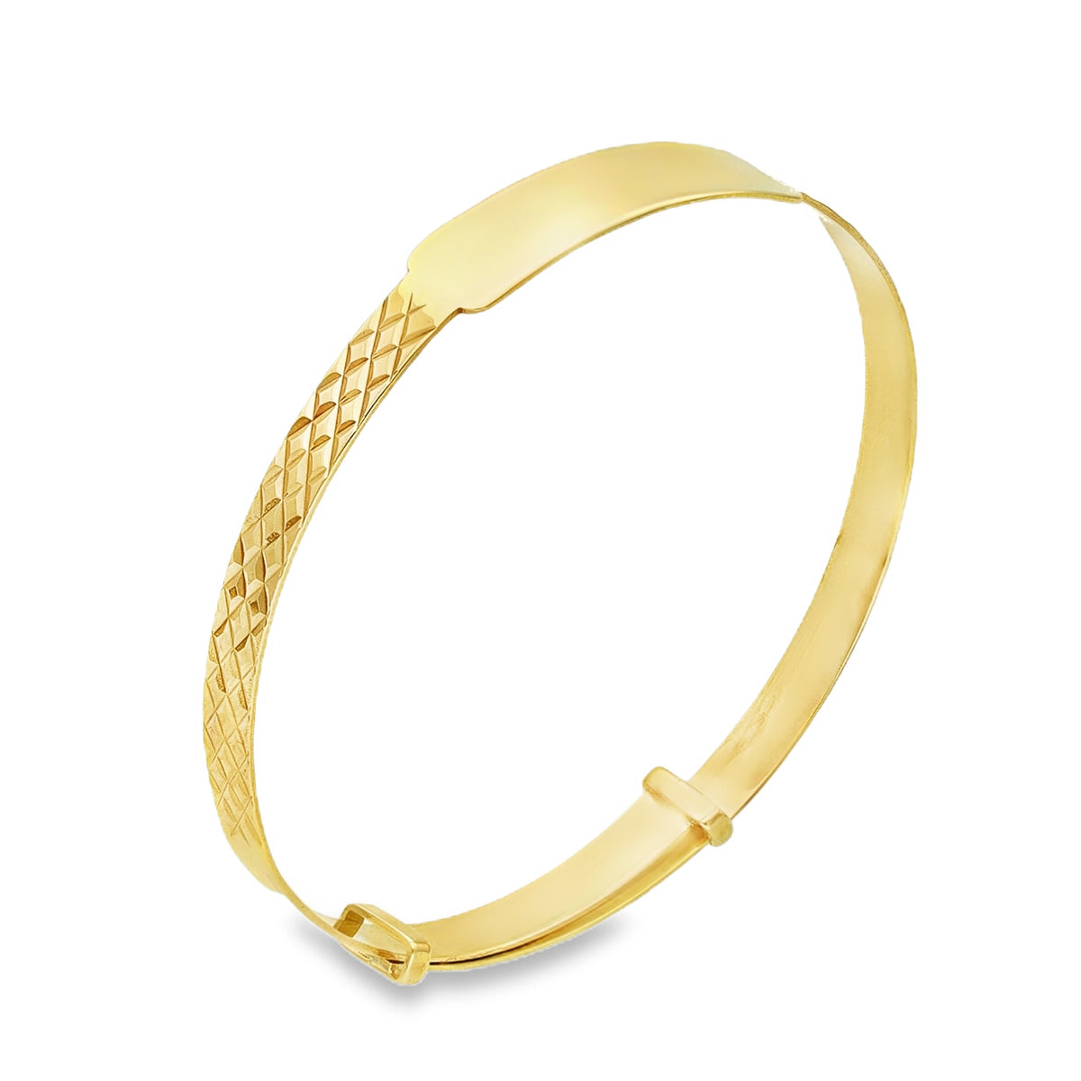 9ct Yellow Gold Adjustable Baby Bangle - 12cm-14.5cm - 2.5g