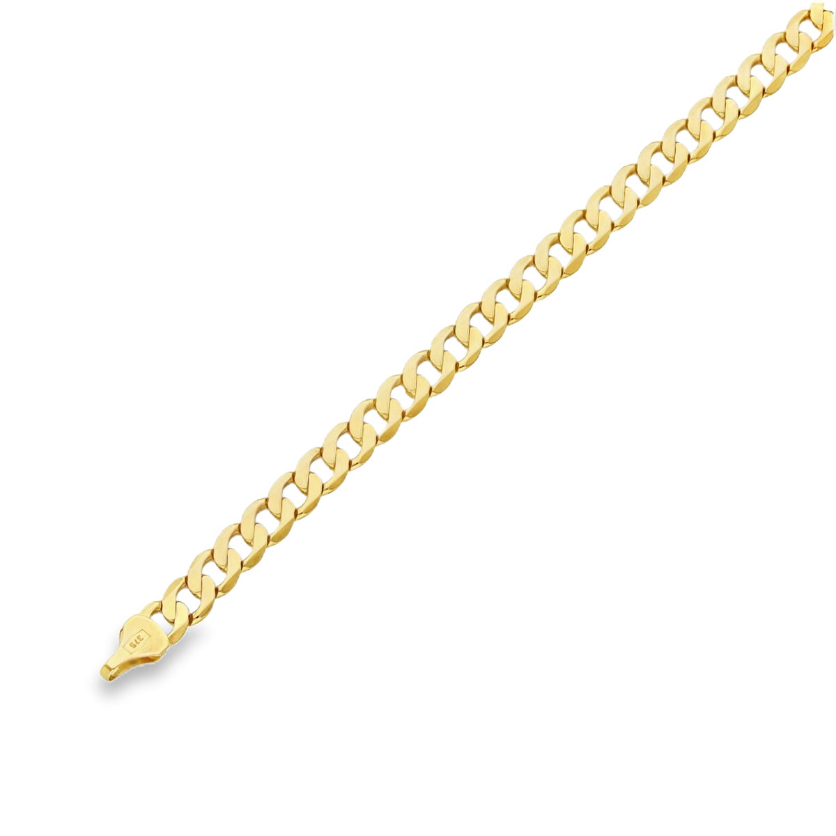 9ct Yellow Gold Oval Curb Bracelet - 7" - 9.4g