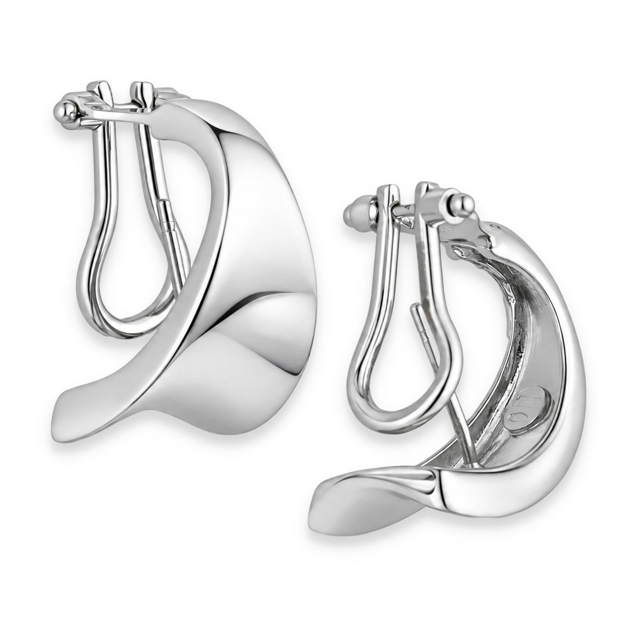 18ct White Gold Underlobe Stud Earrings - 11x17x19mm - 7.8g