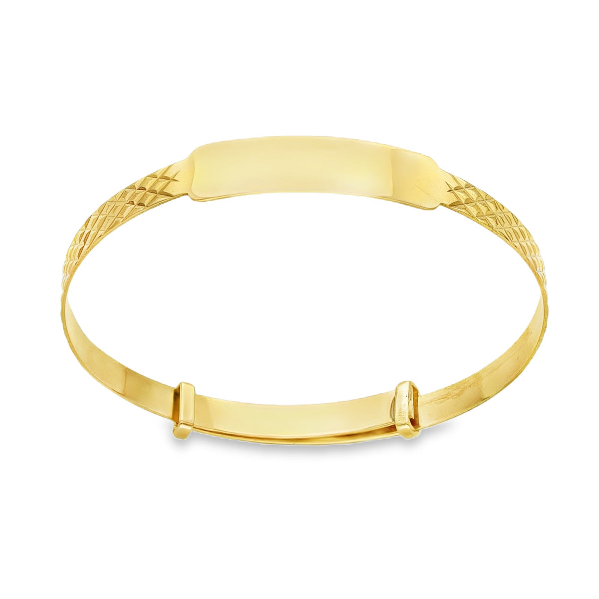 9ct Yellow Gold Adjustable Baby Bangle - 12cm-14.5cm - 2.5g