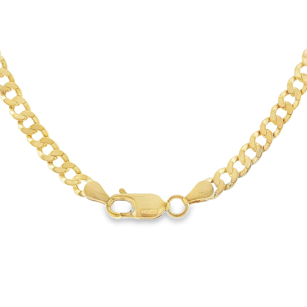 9ct Yellow Gold Closed Curb Chain - 23" - 20.1g