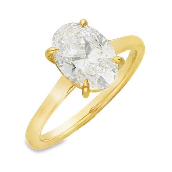 Lab 2.01ct D Vs1 Oval 18ct Yellow Gold Solitaire