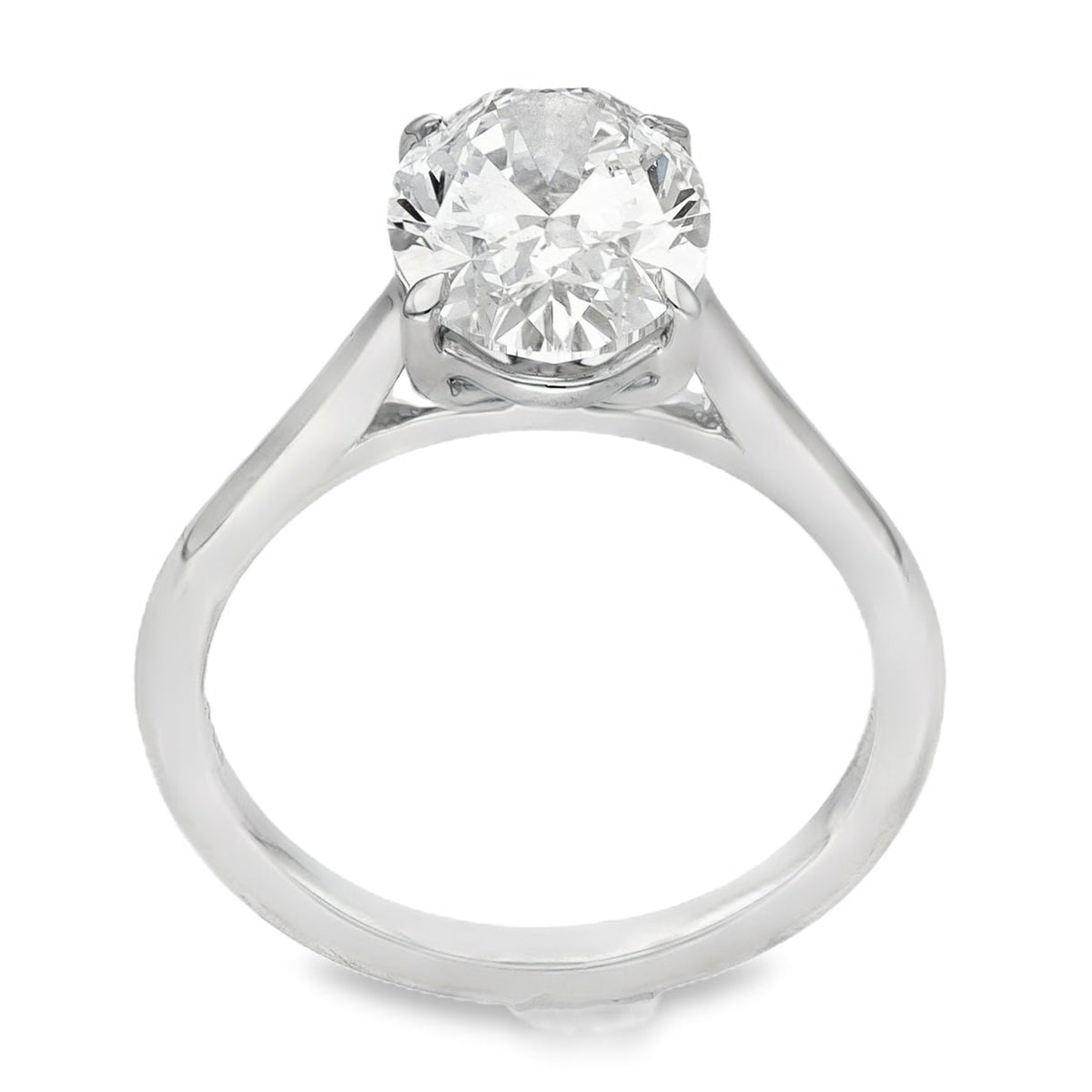 LAB 3.07CT  D VS1  OVAL PLATINUM SOLITAIRE