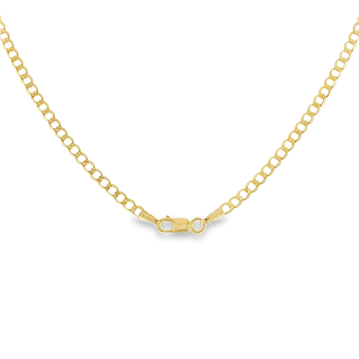 9ct Yellow Gold Open Flat Curb Chain - 20"- 3.7g