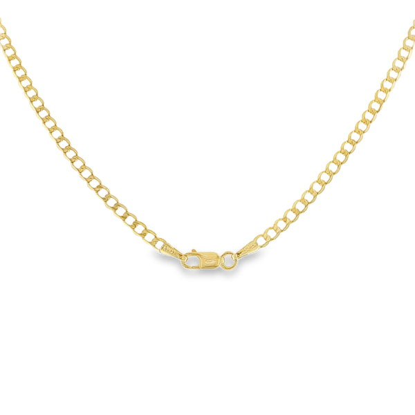 9ct Yellow Gold Open Flat Curb Chain - 20"- 3.7g