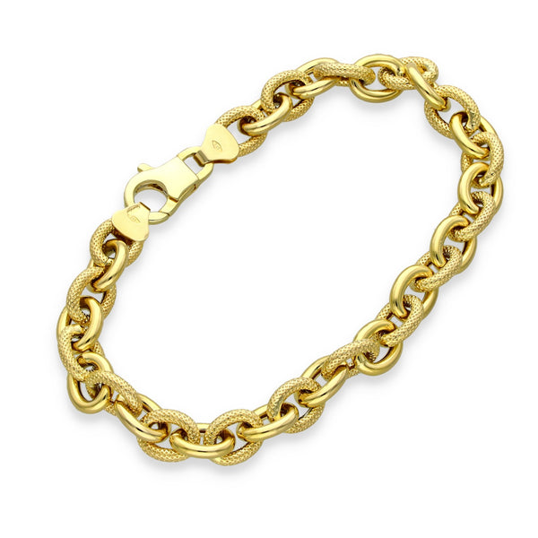9ct Yellow Gold Belcher Bracelet - 7.5" - 9.9g