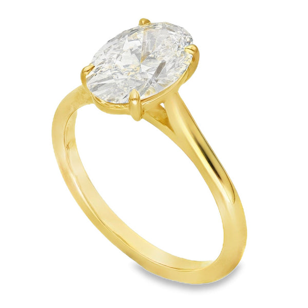 Lab 2.07ct D Vs2 Oval 18ct yellow Solitaire