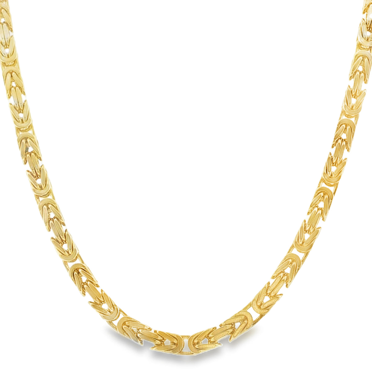 9ct Yellow Gold Heavy Byzantine Chain - 30" - 100.7g