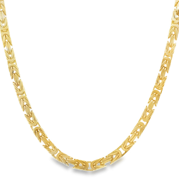9ct Yellow Gold Heavy Byzantine Chain - 30" - 100.7g