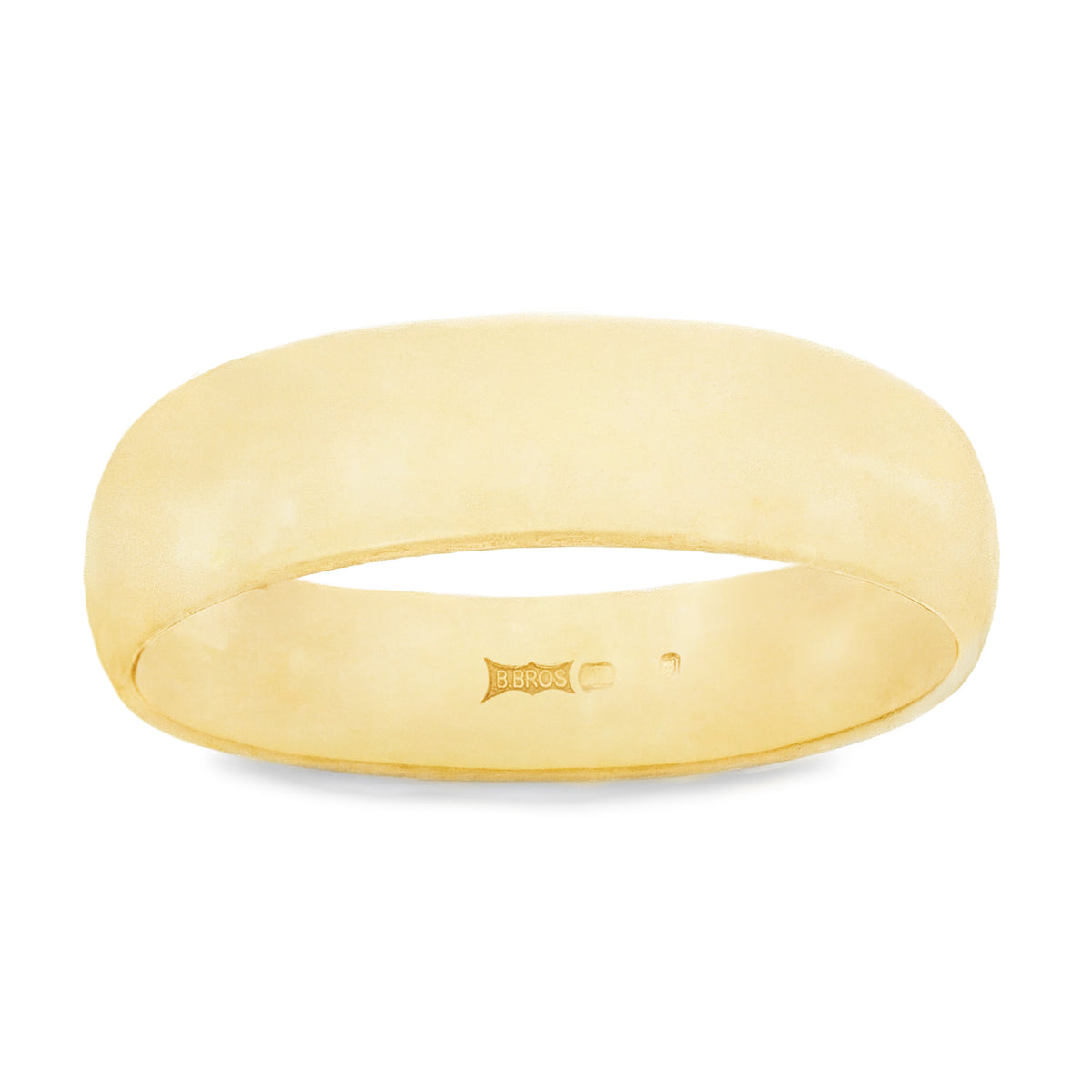 9ct Yellow Gold D-Shape Wedding Band - Size T½ - 7mm