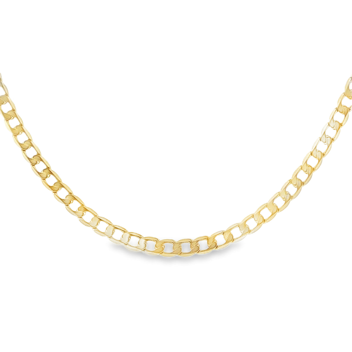 9ct Yellow Gold Open Flat Curb Chain - 20"- 6.1g