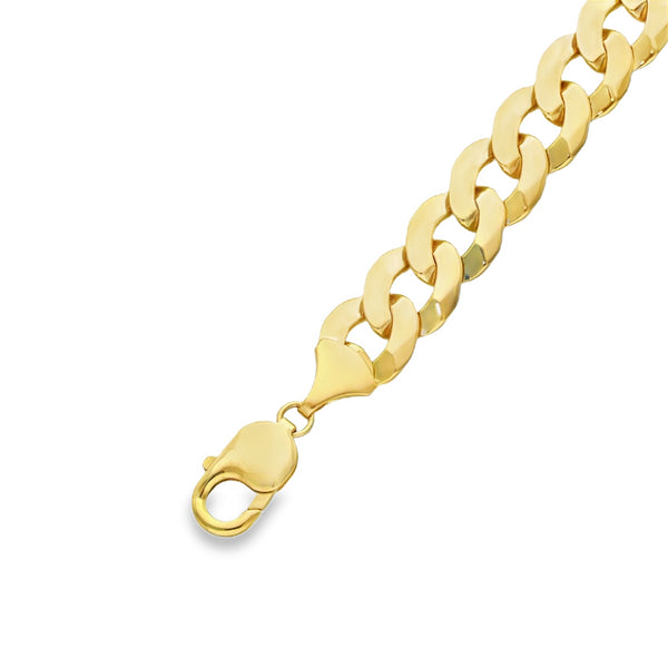 9ct Yellow Gold Flat Curb Bracelet - 8.5" - 31.2g