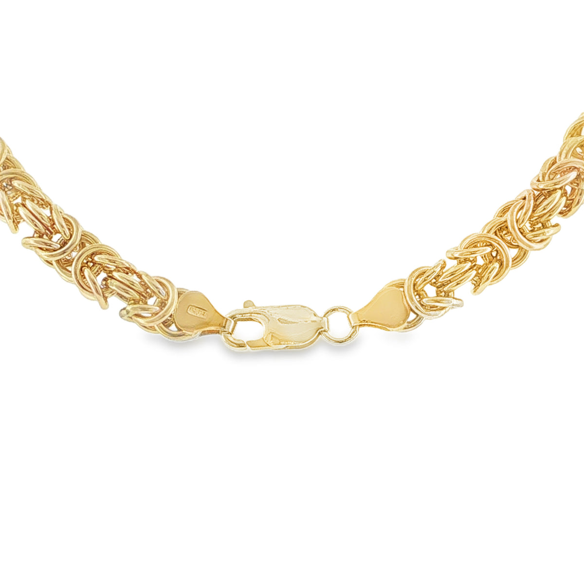9ct Yellow Gold Hollow Byzantine Chain - 18" - 31.8g