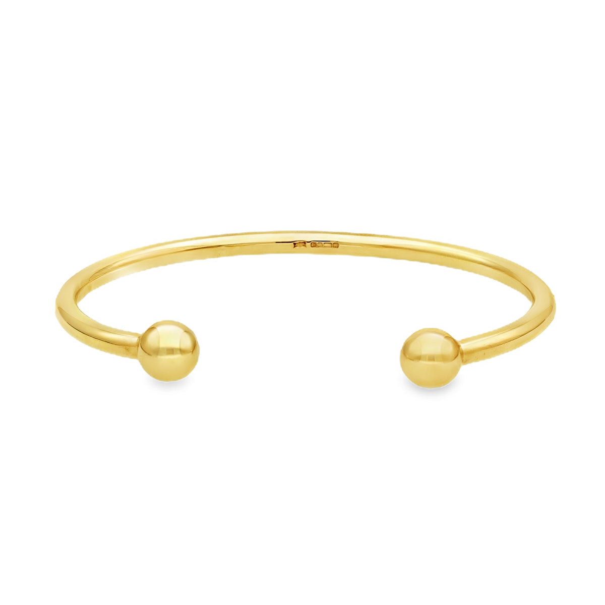 9ct Yellow Gold Plain Torque Bangle - 19.5cm - 30.8g
