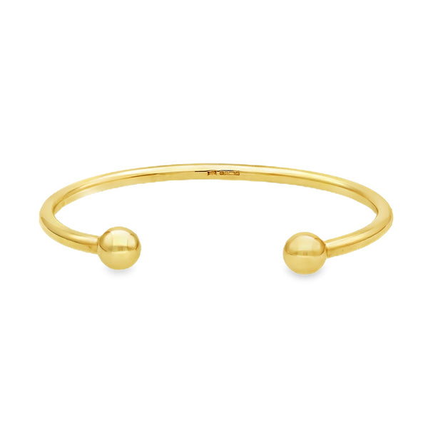 9ct Yellow Gold Plain Torque Bangle - 19.5cm - 30.8g