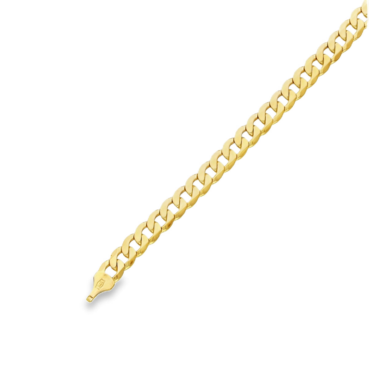 9ct Yellow Gold Oval Curb Bracelet - 7.5" - 10.3g