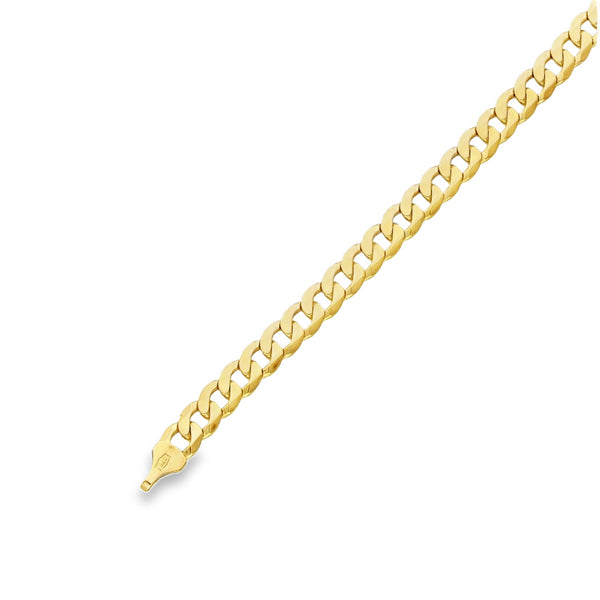 9ct Yellow Gold Oval Curb Bracelet - 7.5" - 10.3g
