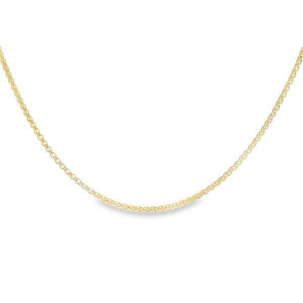 9ct Yellow Gold Spiga Chain - 18" - 2.4g