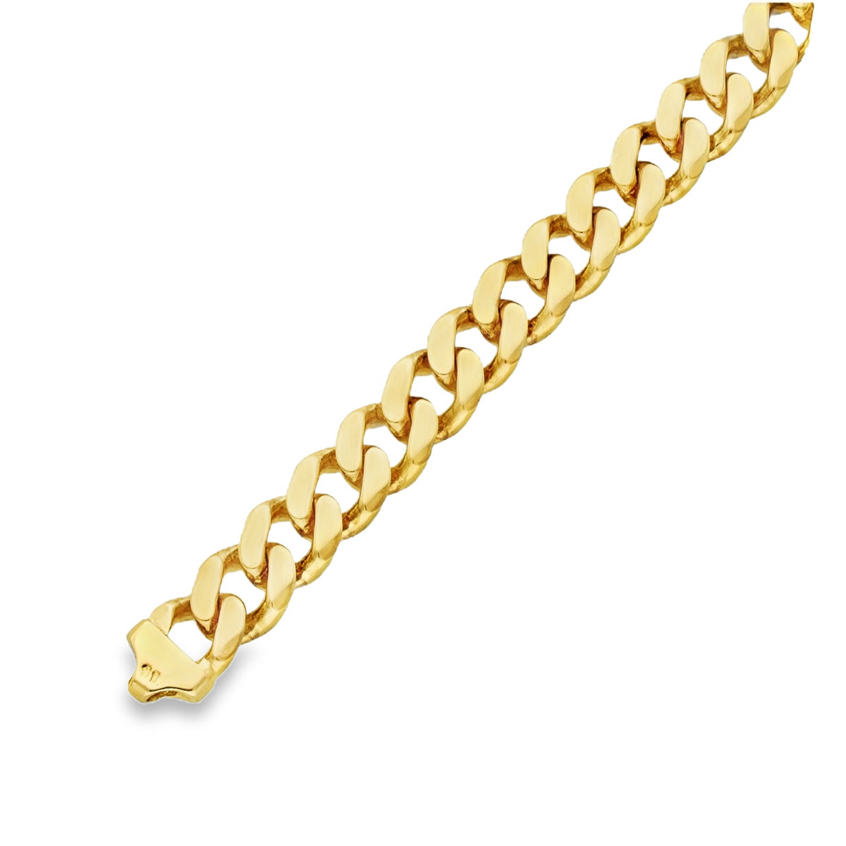 9ct Yellow Gold Heavy Oval Curb Bracelet - 9" - 50.6g