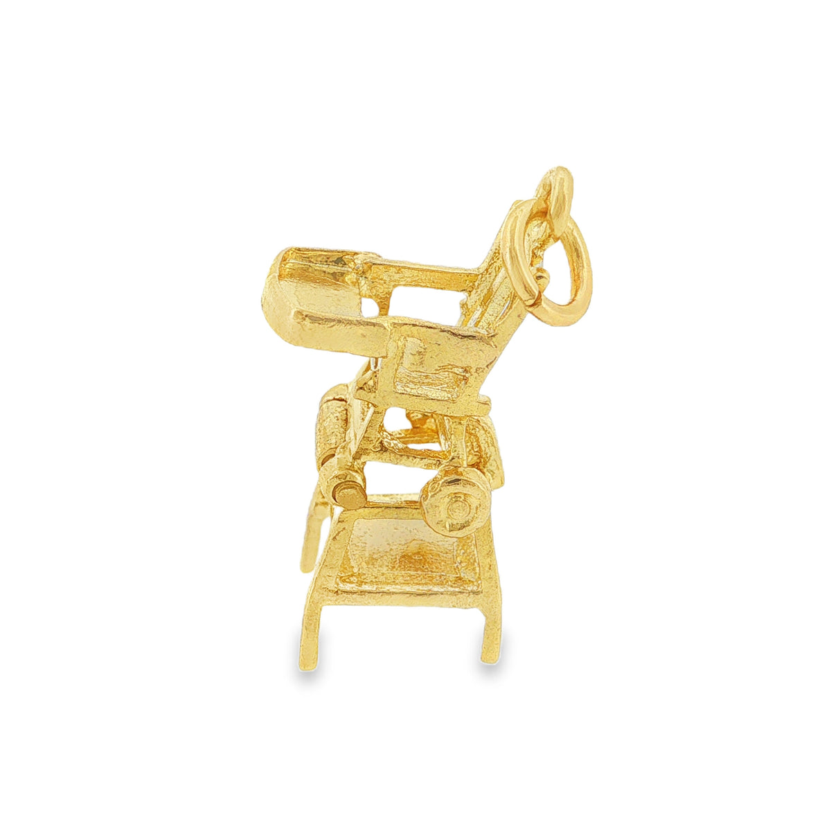 9ct Yellow Gold Hinged High Chair Charm - 8x20x11mm - 1.8g