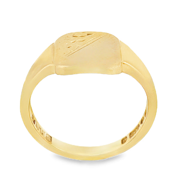 9ct Yellow Gold Square Signet Ring 3.7g
