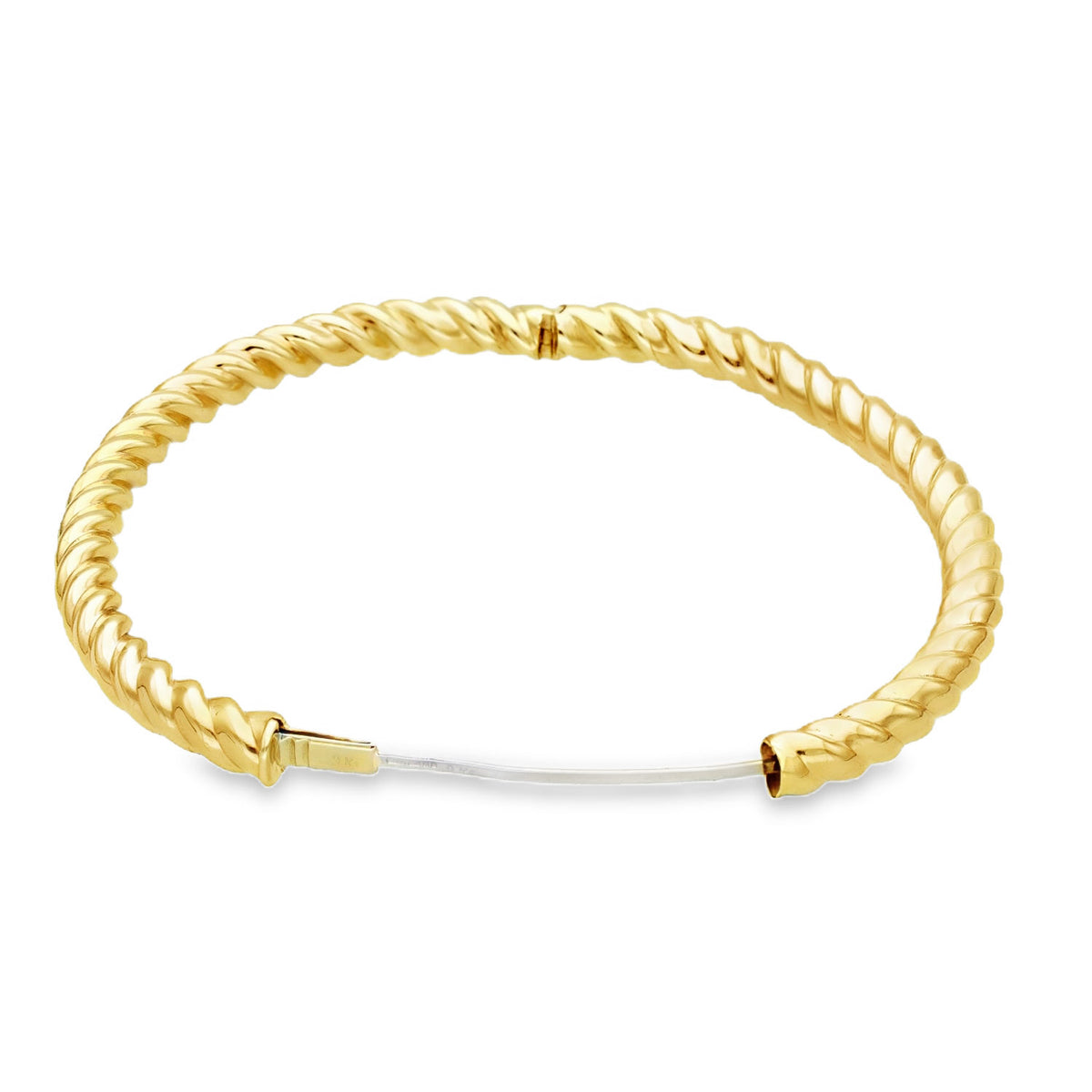 9ct Yellow Gold Hollow Twist Bangle - 6mm - 18cm - 14.6g