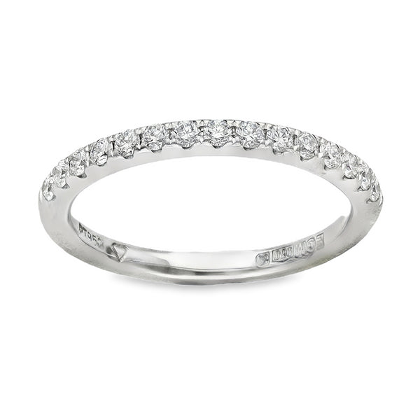 950 Platinum Diamond Half Eternity Ring - Size H½ - 0.22ct