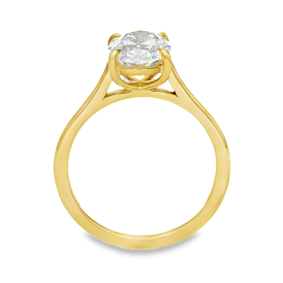 Lab 2.01ct D Vs1 Oval 18ct Yellow Gold Solitaire