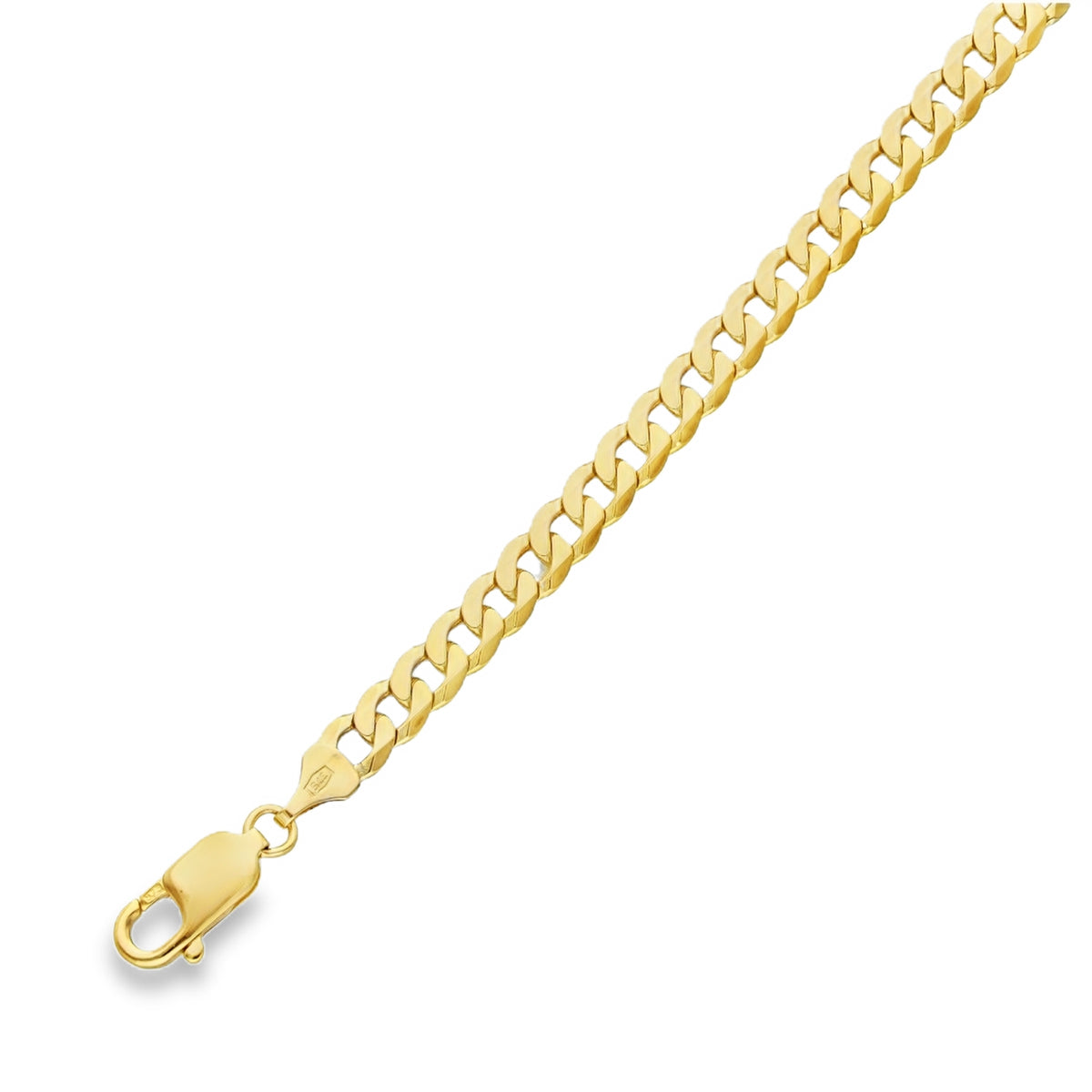 9ct Yellow Gold Oval Curb Bracelet - 7.5" - 10.3g