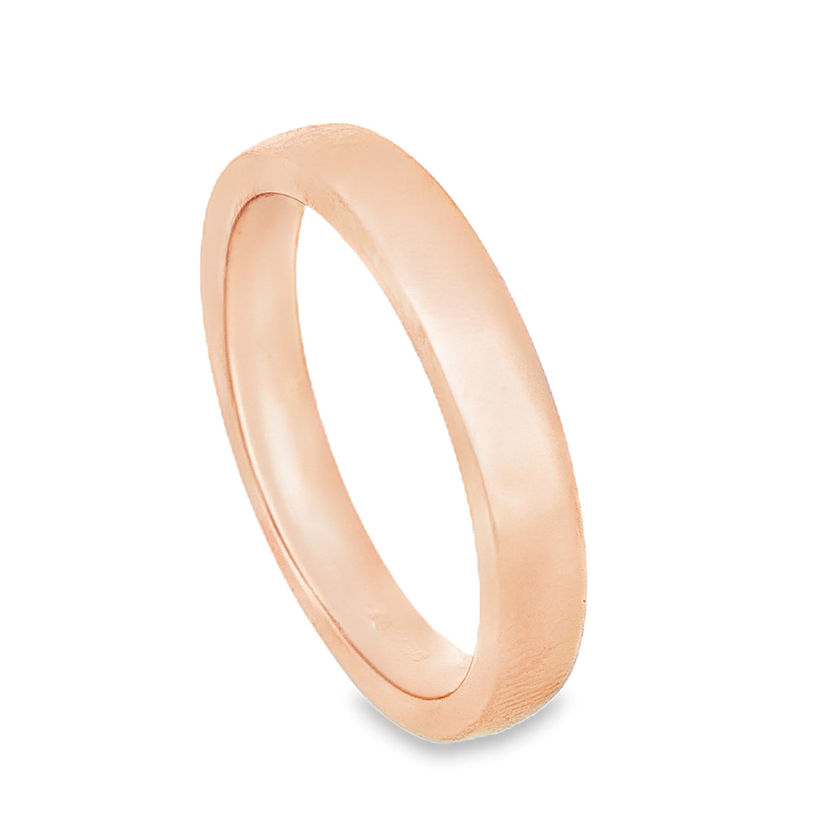 18ct Rose Gold Plain Flat Wedding Band - Size N½ - 5mm