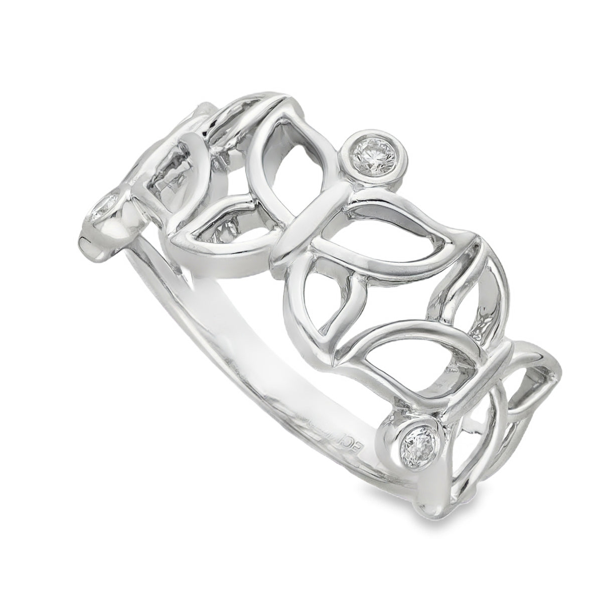 950 Platinum Diamond Butterfly Ring - Size P½ - 0.12ct