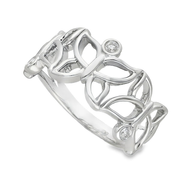 950 Platinum Diamond Butterfly Ring - Size P½ - 0.12ct