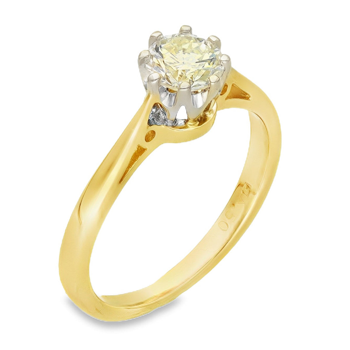 18ct White Gold Diamond Engagement Ring - Size K - 0.50ct
