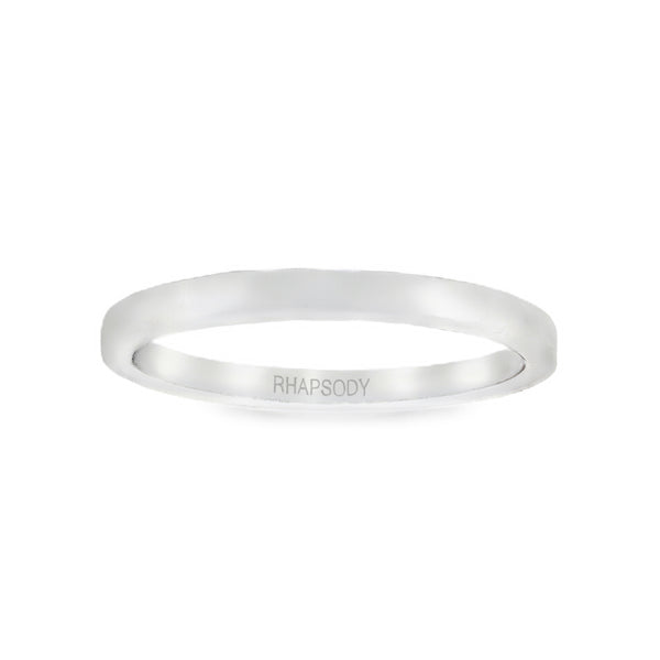 950 Platinum Plain D-Shape Wedding Band - Size L - 2mm