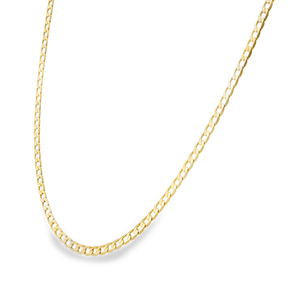 9ct Yellow Gold Open Flat Curb Chain - 20"- 6.1g