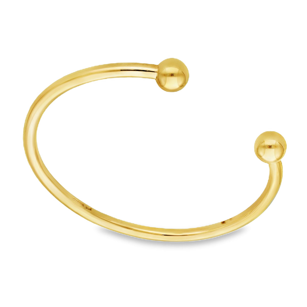 9ct Yellow Gold Plain Torque Bangle - 19.5cm - 30.8g