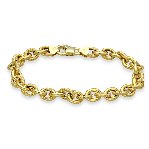 9ct Yellow Gold Belcher Bracelet - 7.5" - 9.9g
