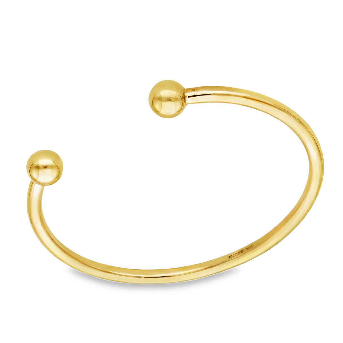 9ct Yellow Gold Plain Torque Bangle - 19.5cm - 30.8g