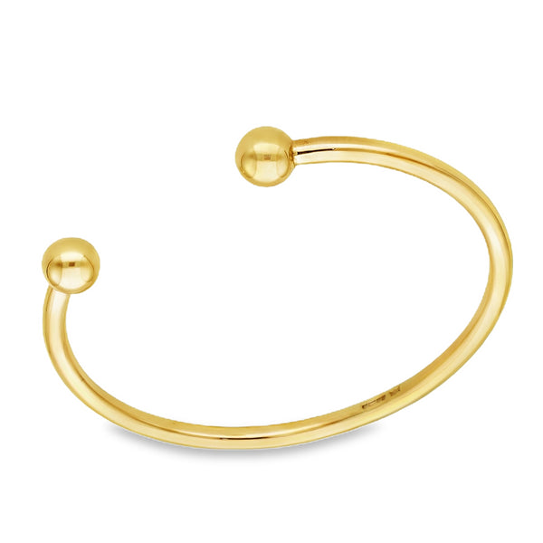 9ct Yellow Gold Plain Torque Bangle - 19.5cm - 30.8g