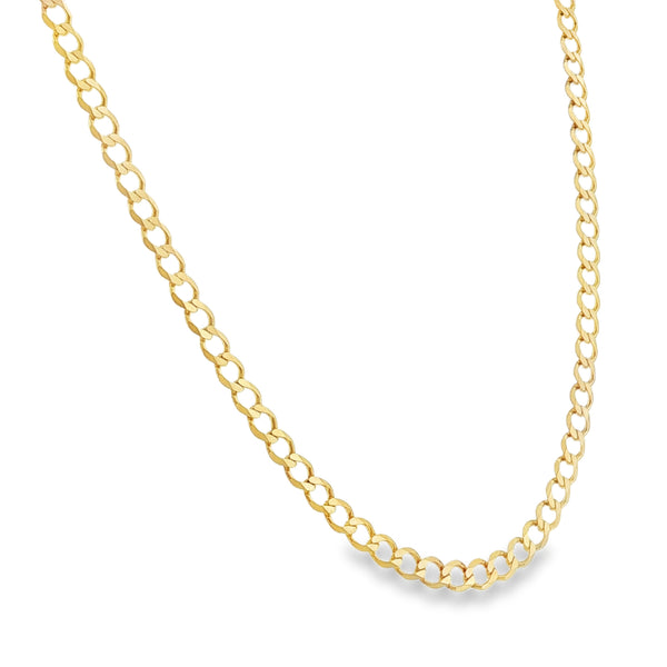 9ct Yellow Gold Flat Curb Chain - 30"- 11.9g