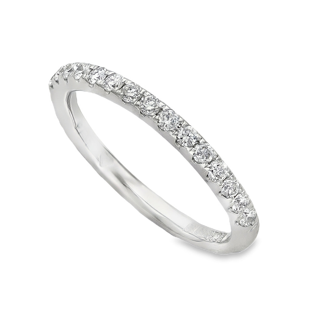 950 Platinum Diamond Half Eternity Ring - Size H½ - 0.22ct