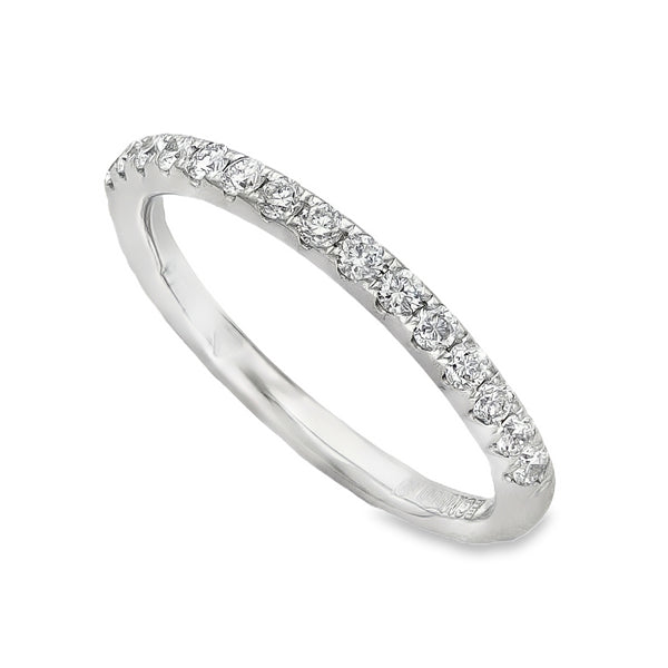 950 Platinum Diamond Half Eternity Ring - Size H½ - 0.22ct