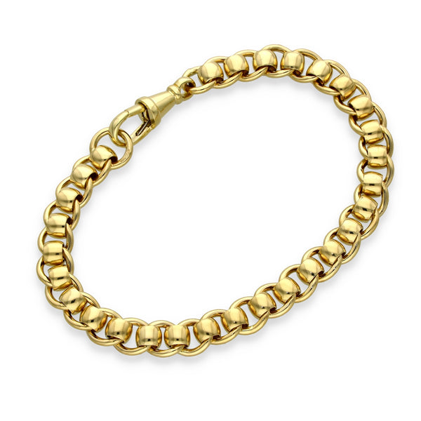 9ct Yellow Gold Rollerball Bracelet - 7.5" - 21.3g