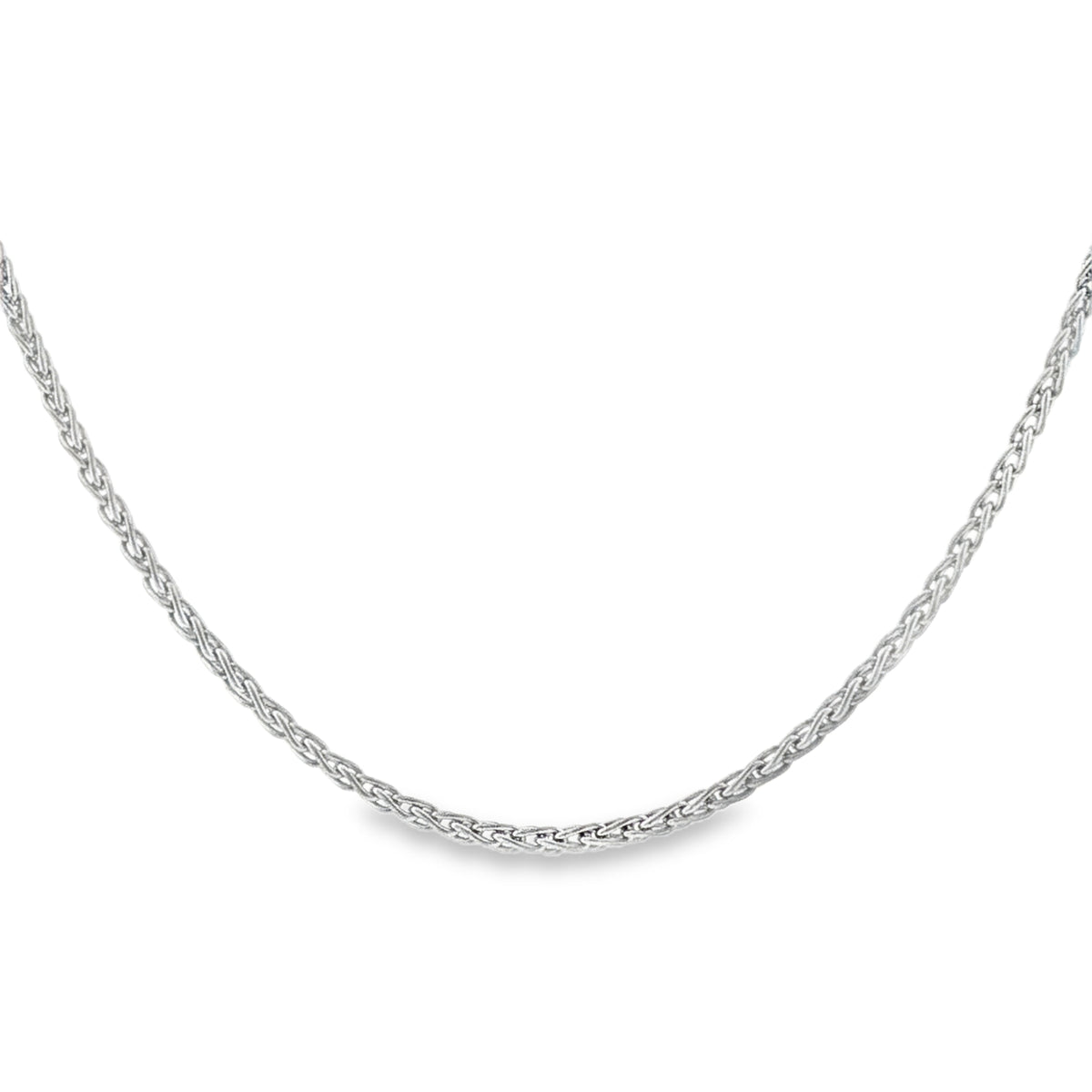 18ct White Gold Fine Spiga Chain - 18" - 5.6g