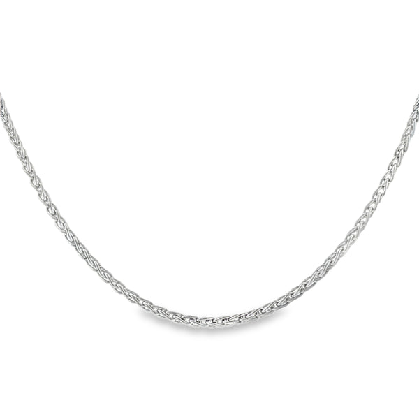 18ct White Gold Fine Spiga Chain - 18" - 5.6g