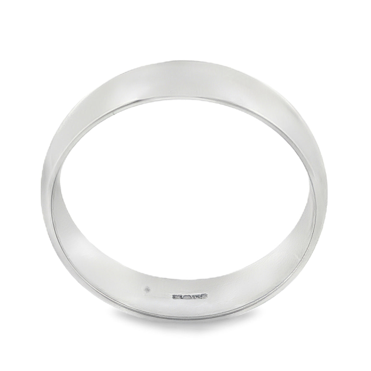 9ct White Gold Wedding Band - Size V½ - 6mm