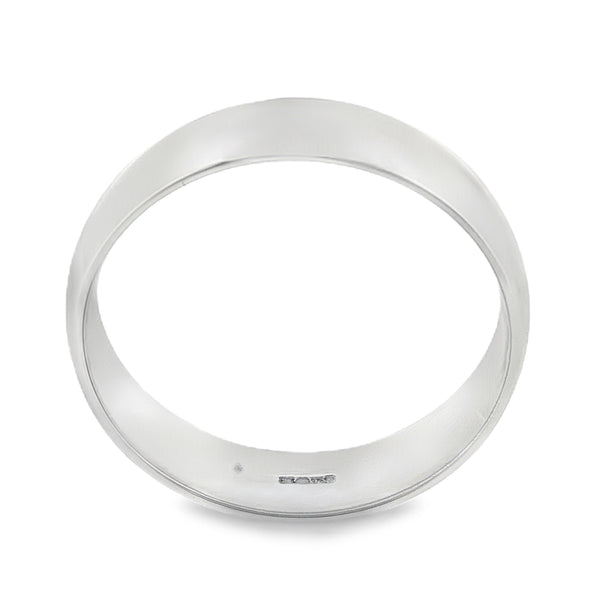 9ct White Gold Wedding Band - Size V½ - 6mm