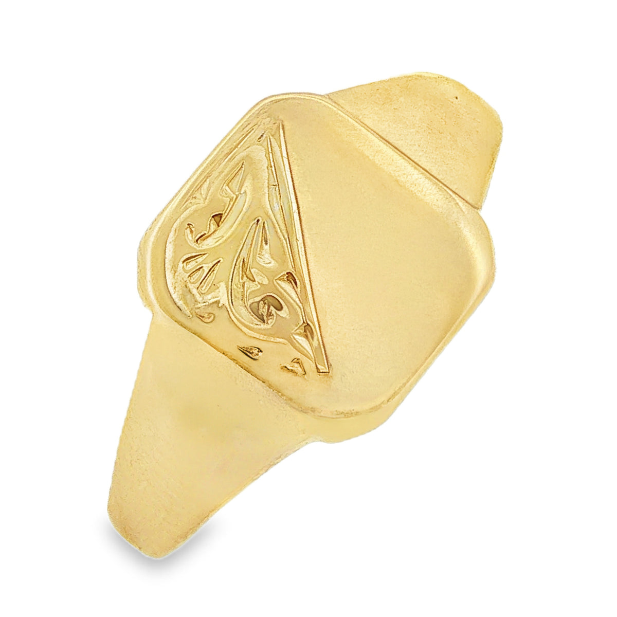 9ct Yellow Gold Square Signet Ring 3.7g